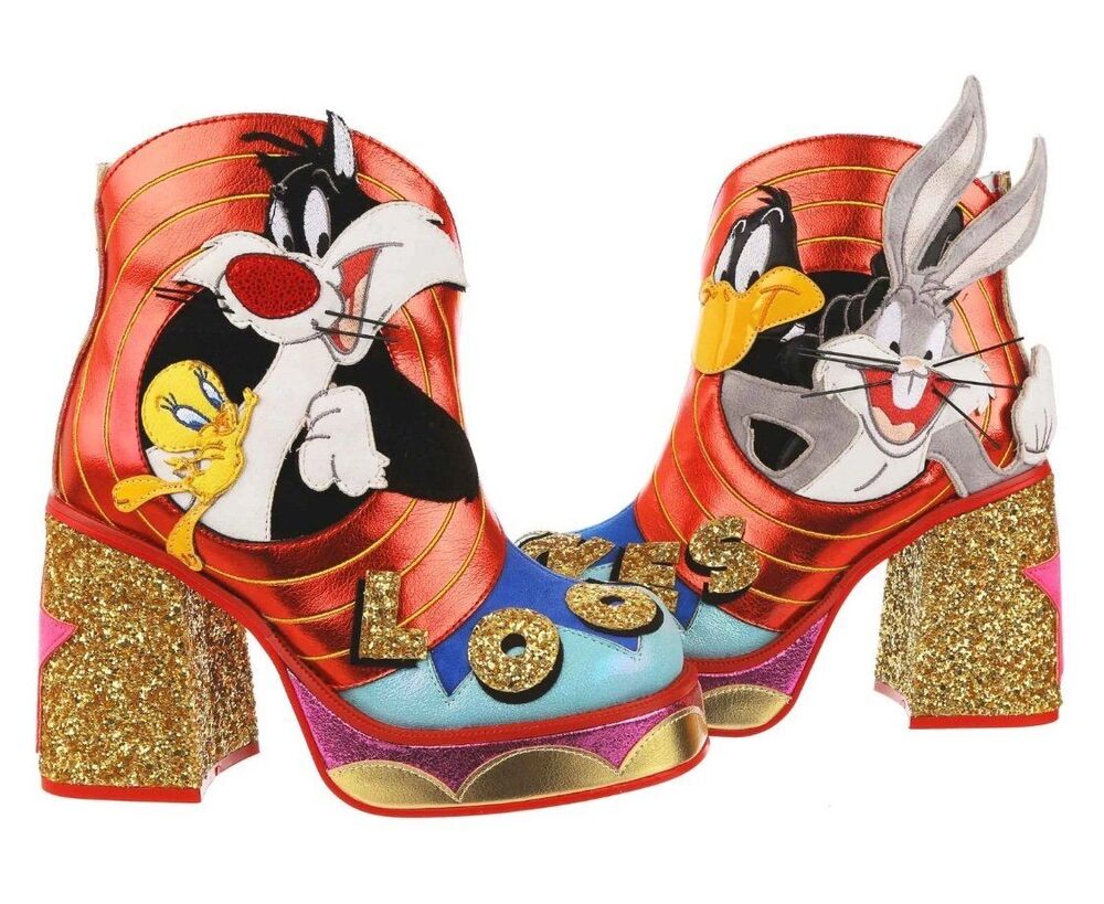 "That's All, Folks!" Looney Tune Irregular Choice Boots NEW 37 or 6.5